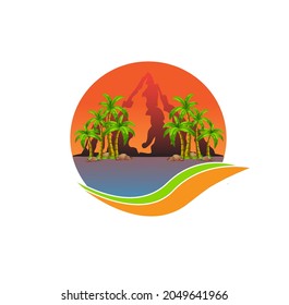 Berglogo. Einfaches Vektorlogo im modernen Stil. Gipfel des Berges.