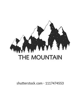 The Mountain logo with snow. Vector illustration