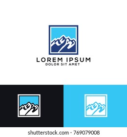 mountain logo square template download