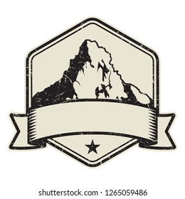 Mountain logo, stamp or symbol design template, vector illustration
