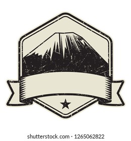Mountain logo, stamp or symbol design template, vector illustration