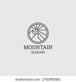 Diseño de icono de estilo de logotipo de montaña