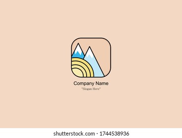 mountain logo with the sun