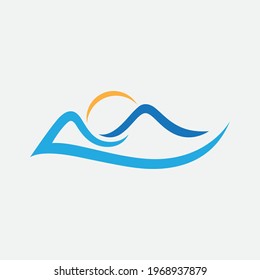 Mountain logo symbol, mountain vector sign