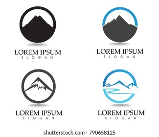 Mountain logo and symbols template icons vector app