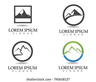 Mountain logo and symbols template icons vector app
