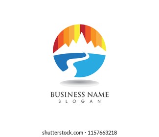 Mountain logo and symbols vector