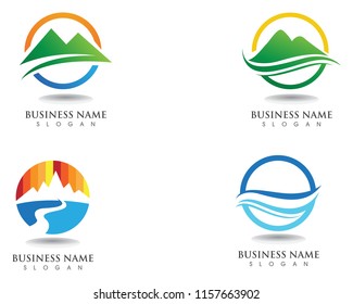 Mountain logo and symbols vector
