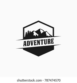 mountain logo template. adventure logo template. badge logo. vector illustration