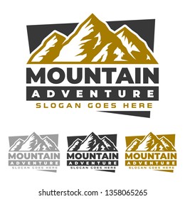Mountain logo template, adventure emblem