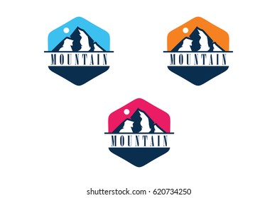 Mountain Logo Template, Badge Vintage Logo