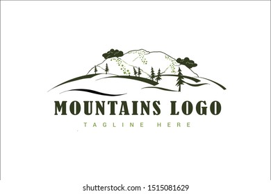 mountain logo template with beautiful landscape