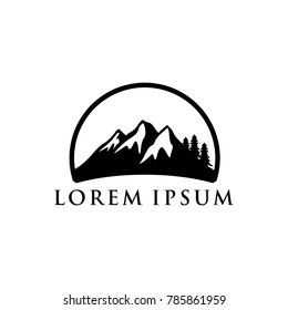 Mountain Logo template. black and white