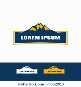 Mountain Logo template. blue and yellow color