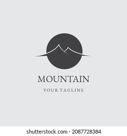 mountain logo template in circle vector eps 10