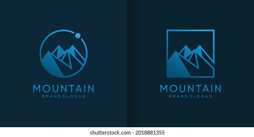 Mountain logo template with cool and creative concept Premium Vector