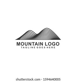 mountain logo template - creative line art design vector