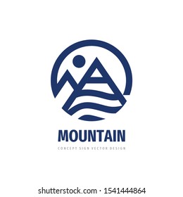 Mountain logo template design. Concept graphic vector illustration. 
