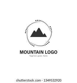 Mountain logo template design. Mountain logo with modern frame isolated on white background