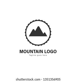 Mountain logo template design. Mountain logo with modern frame isolated on white background