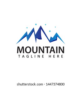 mountain logo template design vector in isolated white background