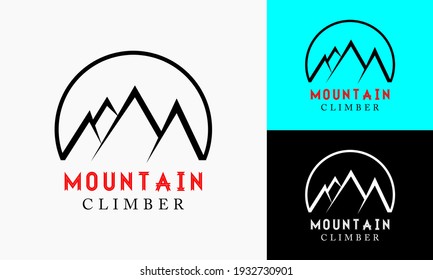 mountain logo template design vector. with a simple design. suitable for logos of adventurers, communities, climbers, and climber supply stores.