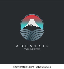 mountain logo template design vector for brand or company and other