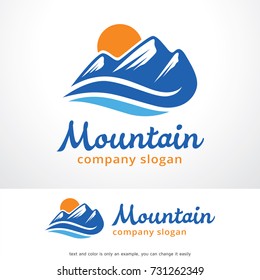 Mountain Logo Template Design Vector, Emblem, Design Concept, Creative Symbol, Icon