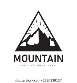 The mountain logo template features a captivating and majestic mountain peak as its central element. The logo portrays a sense of strength, resilience, and grandeur.
