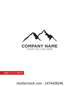 Mountain Logo Template. Flat design logo Vector.