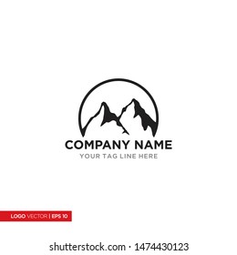 Mountain Logo Template. Flat design logo Vector.
