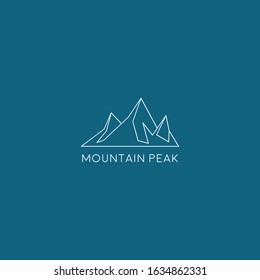 Mountain logo template. Flat line logo style