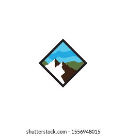 Mountain logo template icon design