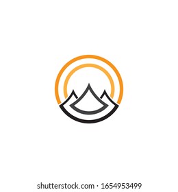 Diseño de icono de plantilla de logotipo de montaña