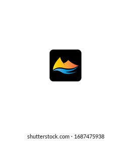 Mountain logo template icon design