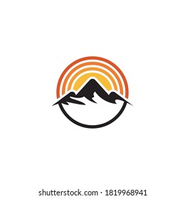Diseño de icono de la plantilla de logotipo de montaña