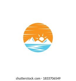 Diseño de icono de la plantilla de logotipo de montaña
