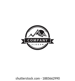 Diseño de icono de la plantilla de logotipo de montaña