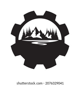Mountain logo template icon design