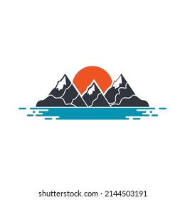 Mountain logo template icon design