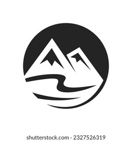 mountain logo template. Icon Illustration Brand Identity. Isolated and flat illustration. Vector graphic