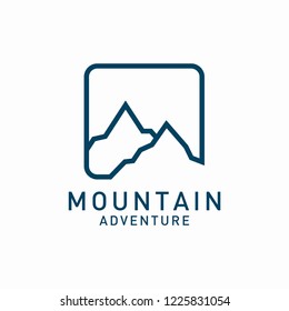 Mountain logo template in line style