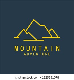 Mountain logo template in line style