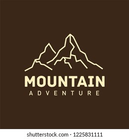 Mountain logo template in line style