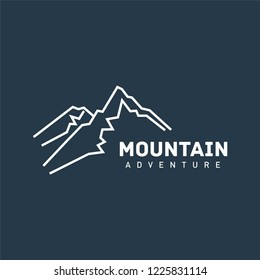 Mountain logo template in line style