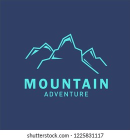 Mountain logo template in line style