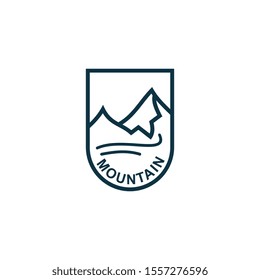 mountain logo template, outdoor design vector illustration