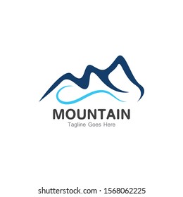 Mountain logo template, outdoor design vector illustration