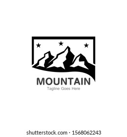 Mountain logo template, outdoor design vector illustration