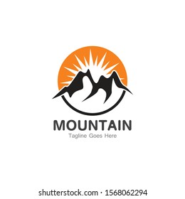 Mountain logo template, outdoor design vector illustration
